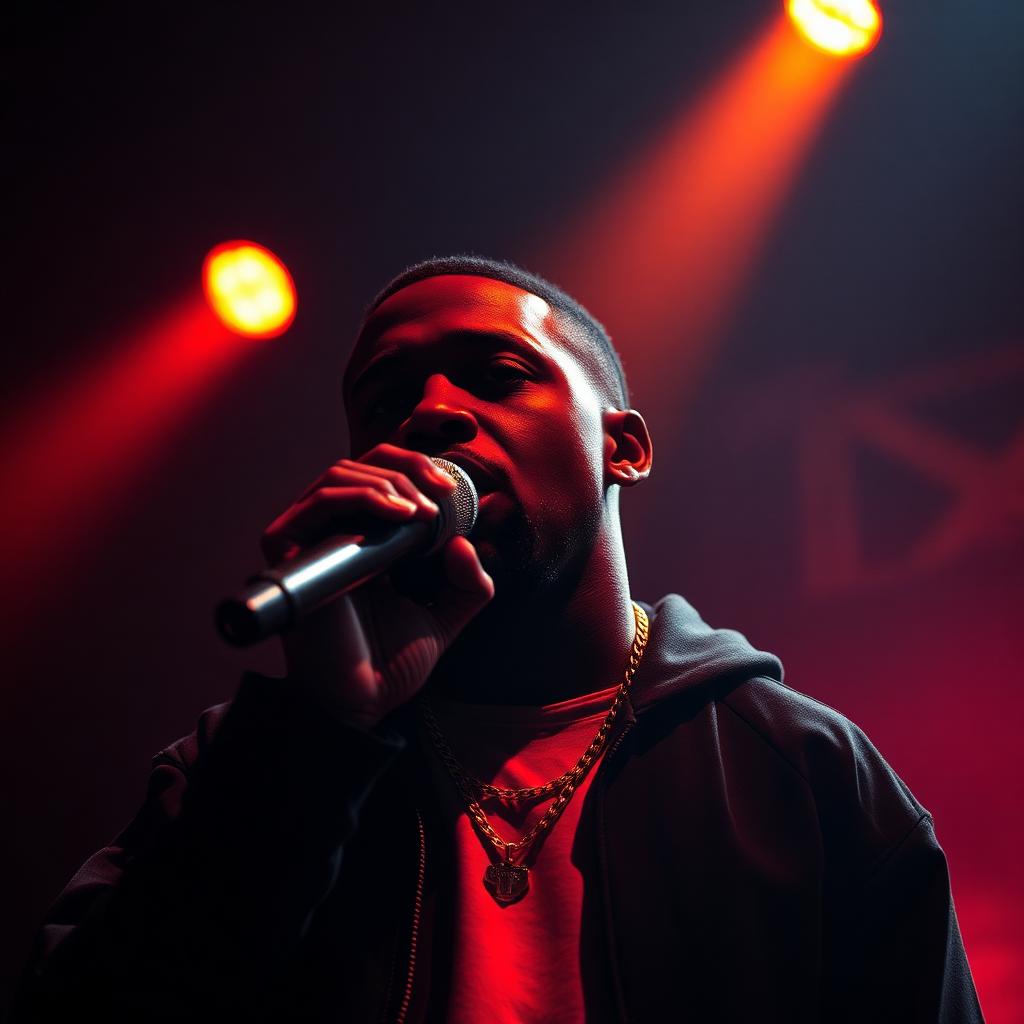 Independent musician performing on stage under warm lights